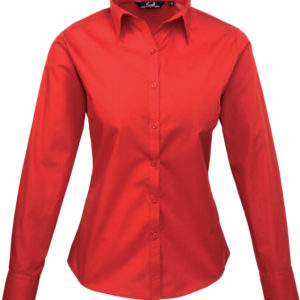 Dámska popelínová košeľa s dlhým rukávom