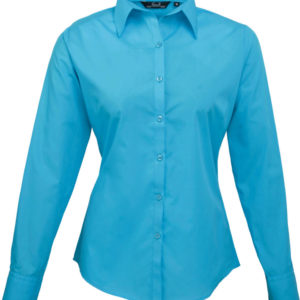 Dámska popelínová košeľa s dlhým rukávom