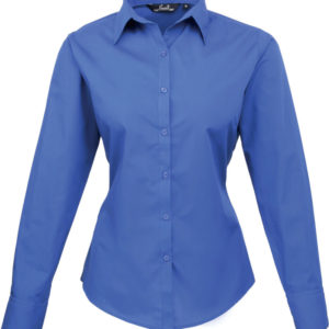 Dámska popelínová košeľa s dlhým rukávom