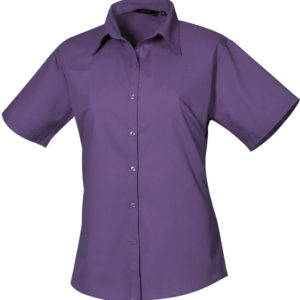 Dámska popelínová košeľa s krátkym rukávom