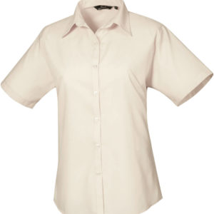 Dámska popelínová košeľa s krátkym rukávom