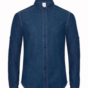 B&C | Pánska rifľová keprová košeľa, dlhý rukáv DNM Vision / pánska