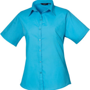 Dámska popelínová košeľa s krátkym rukávom