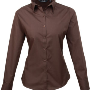 Dámska popelínová košeľa s dlhým rukávom