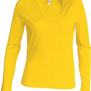 Dámske tričko s dlhým rukávom a výstrihom do "v"