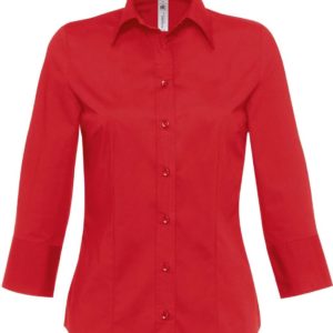 B&C | Popelínová elastická košeľa s 3/4 rukávom Milano / dámska