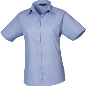 Dámska popelínová košeľa s krátkym rukávom