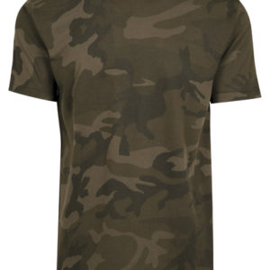 Camo tričko s okrúhlym výstrihom